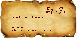 Szalczer Fanni névjegykártya