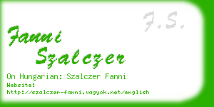 fanni szalczer business card